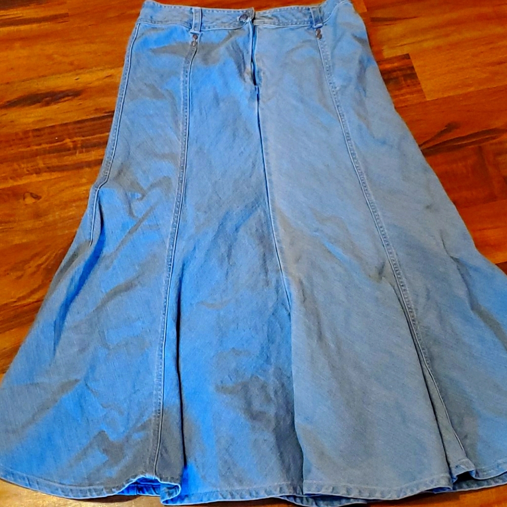 Full length denim skirt